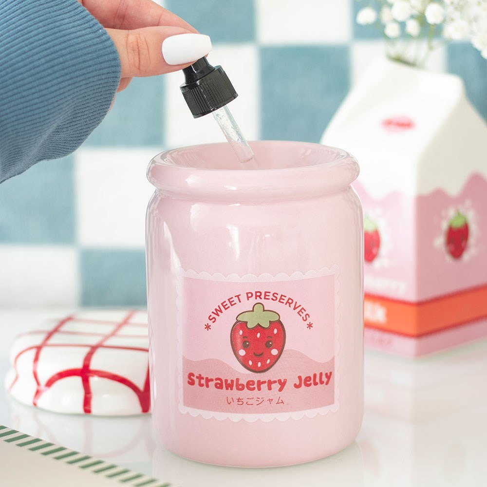 Something Different - Strawberry Jelly Jar Wax Warmer Oil burner - Pink